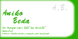 aniko beda business card